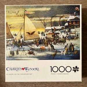 🧩Complete🧩 Charles Wysocki “Ice Riders on the Chesapeake Bay” puzzle - 1000 pcs